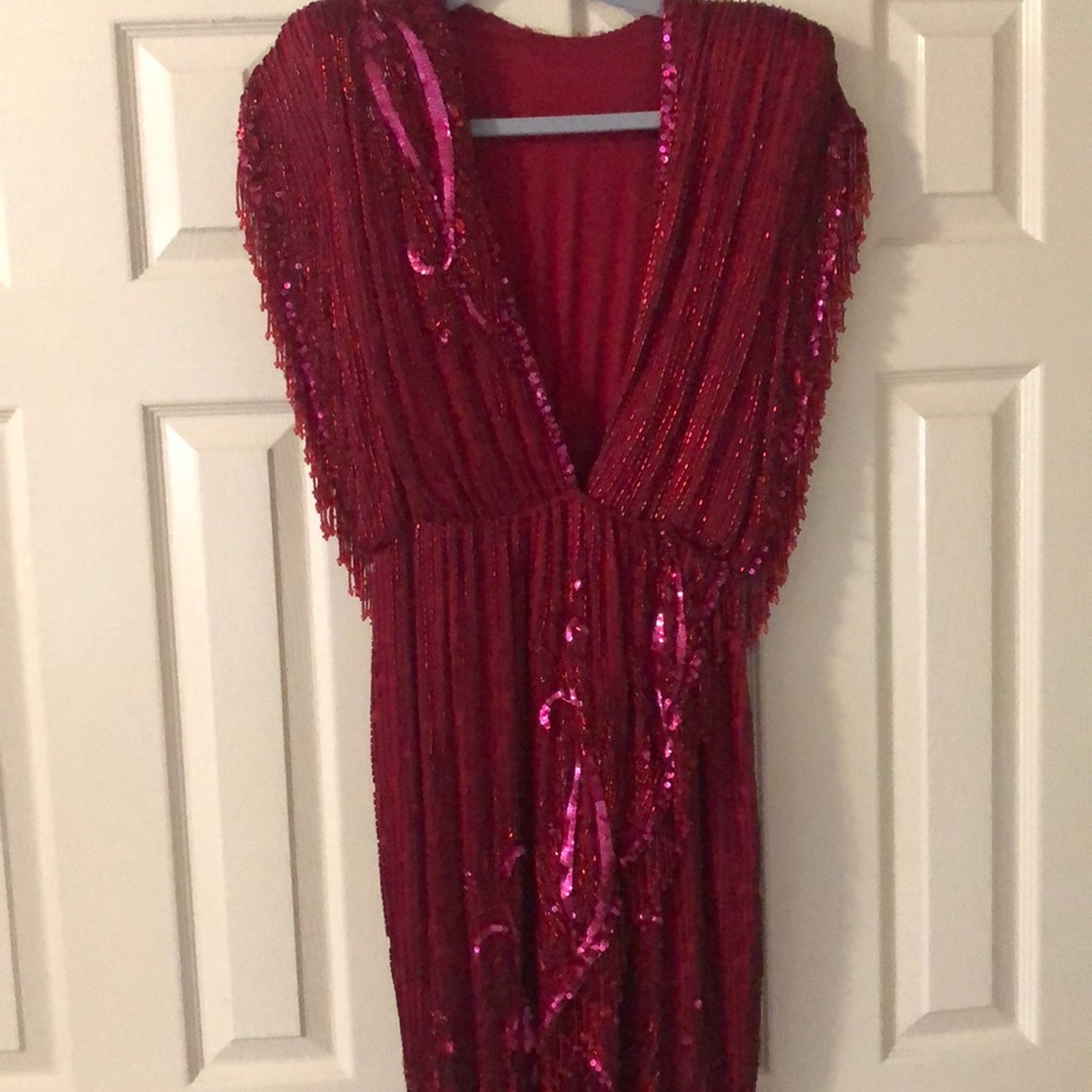 Gorgeous ruby red beaded Bob Mackie